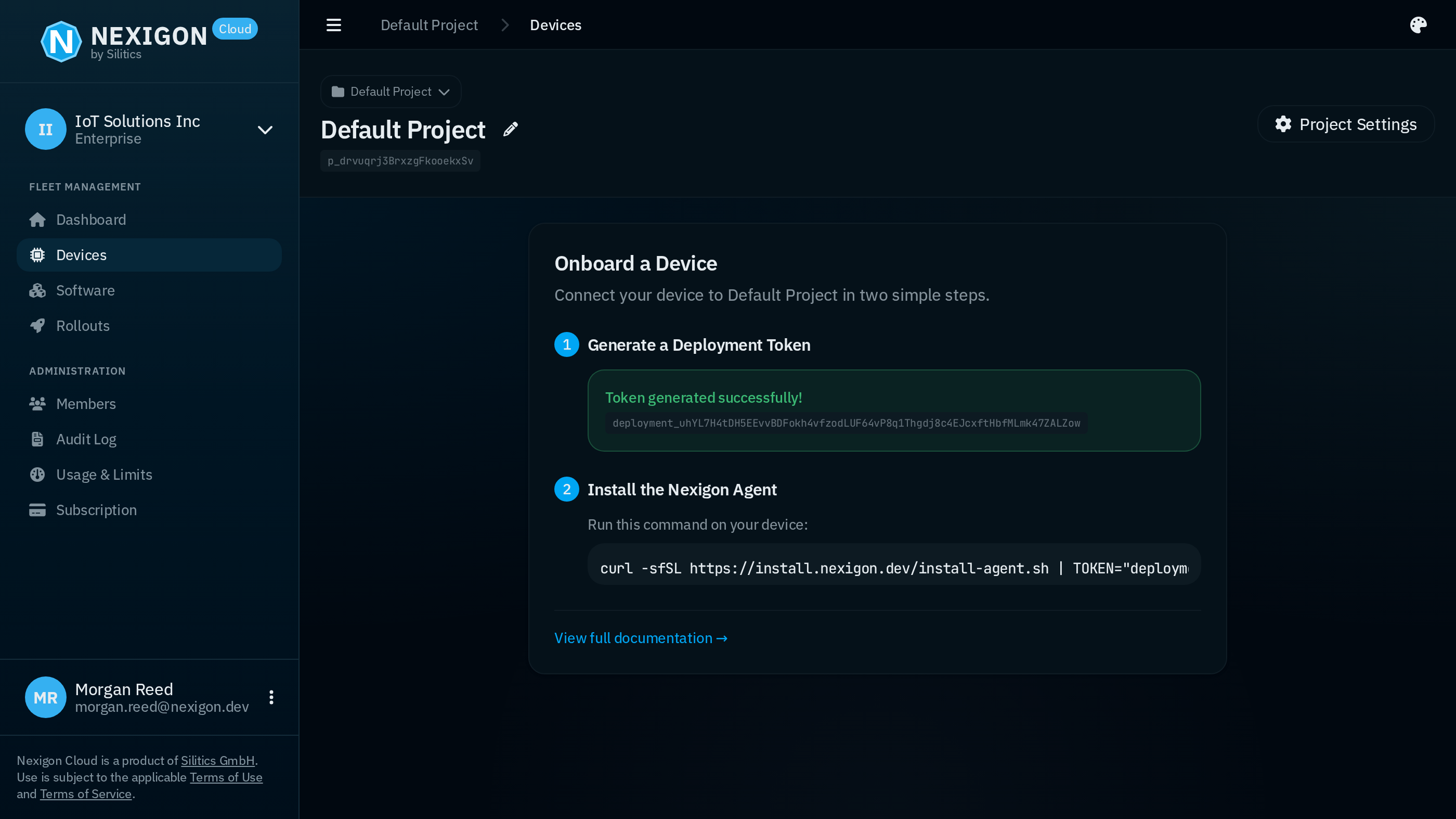 Screenshot of Deployment Token Creation 1